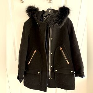 J.Crew cocoon coat - Black (Size 8)